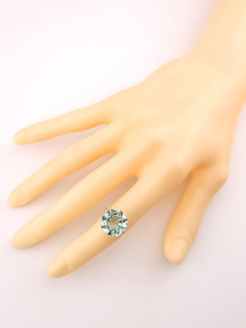 Tiffany & Co. Sterling Silver Green Prasiolite  Sparklers Cocktail Flower Ring 6 - Picture 3 of 9